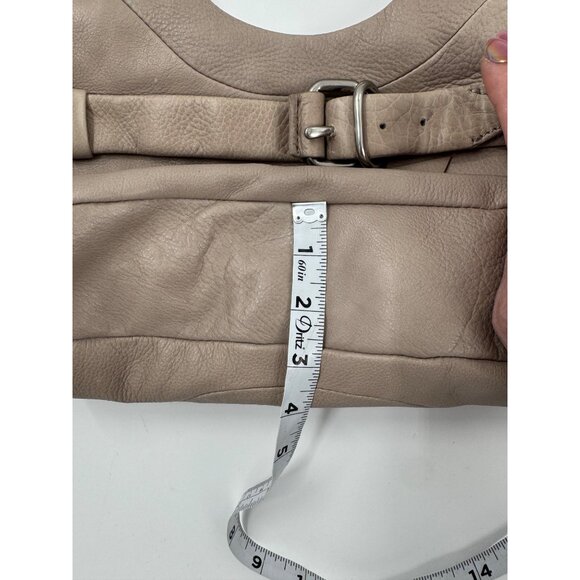 Foley + Corinna Jet Setter Taupe Leather Shoulder Bag With Front Zipper Pocket - Picture 10 of 16